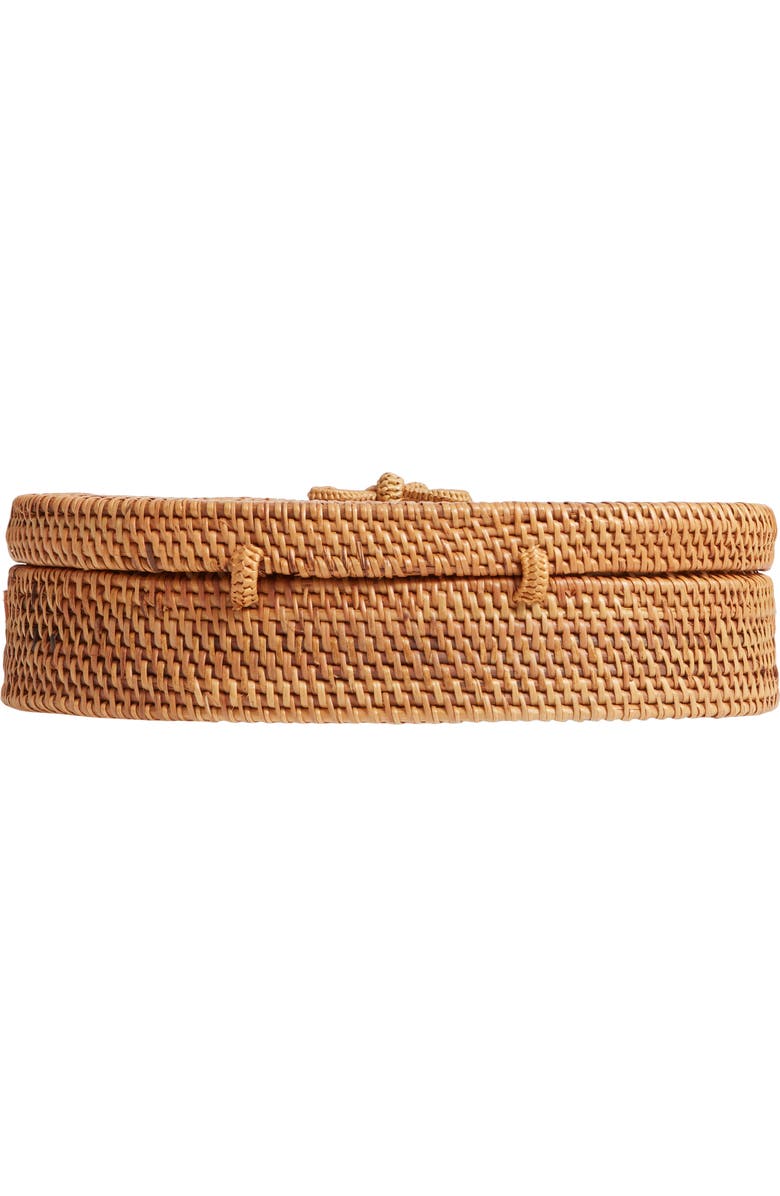 Street Level Oval Rattan Canteen Bag, Alternate, color,