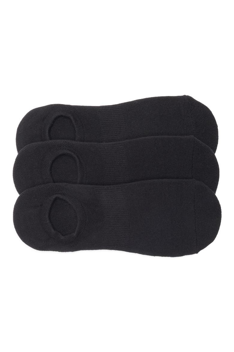 3-Pack Everyday No-Show Socks, Main, color, BLACK