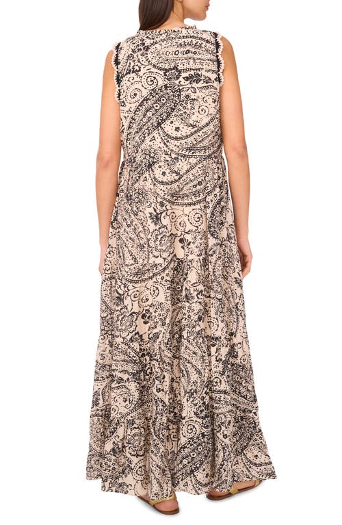 Vince Camuto Crochet Trim Sleeveless Tiered Cotton Maxi Dress
