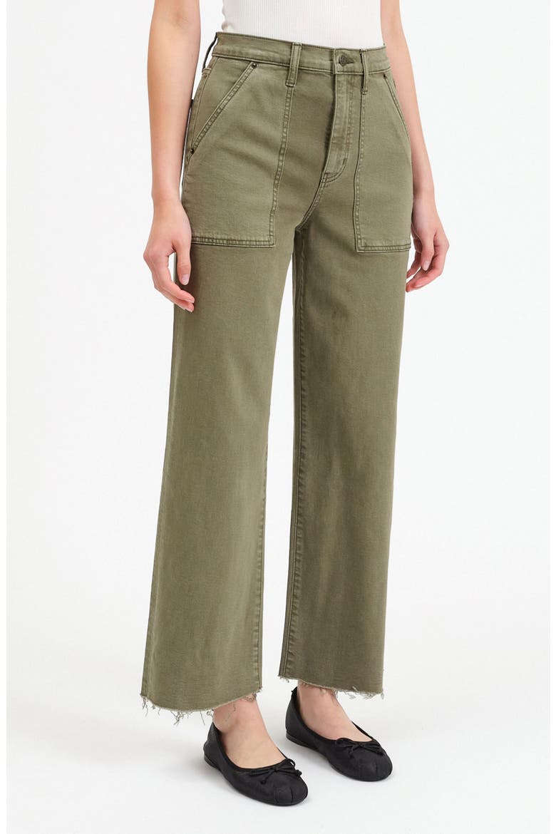 Pleaser Patch Pocket High Waist Wide Leg Jeans, Alternate, color, JADE