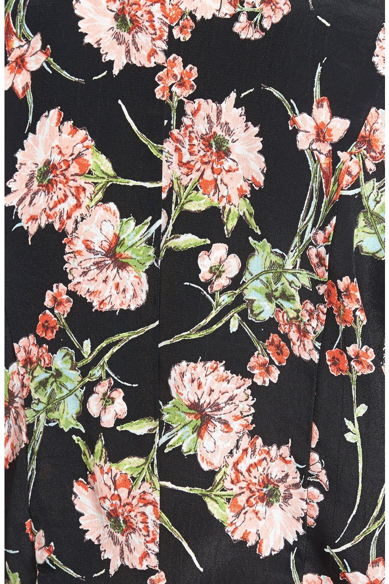 Floral Crop Top, Alternate, color, BLACK/ PINK