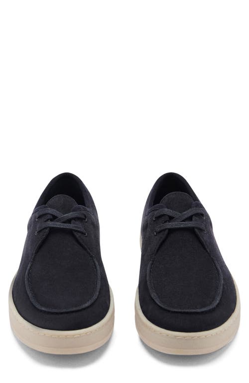 Mango Suede Boat Shoe In Dark Navy