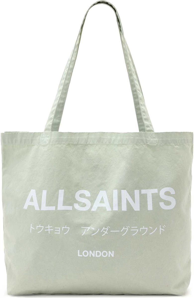 AllSaints Underground Tote, Main, color, Powdered Green