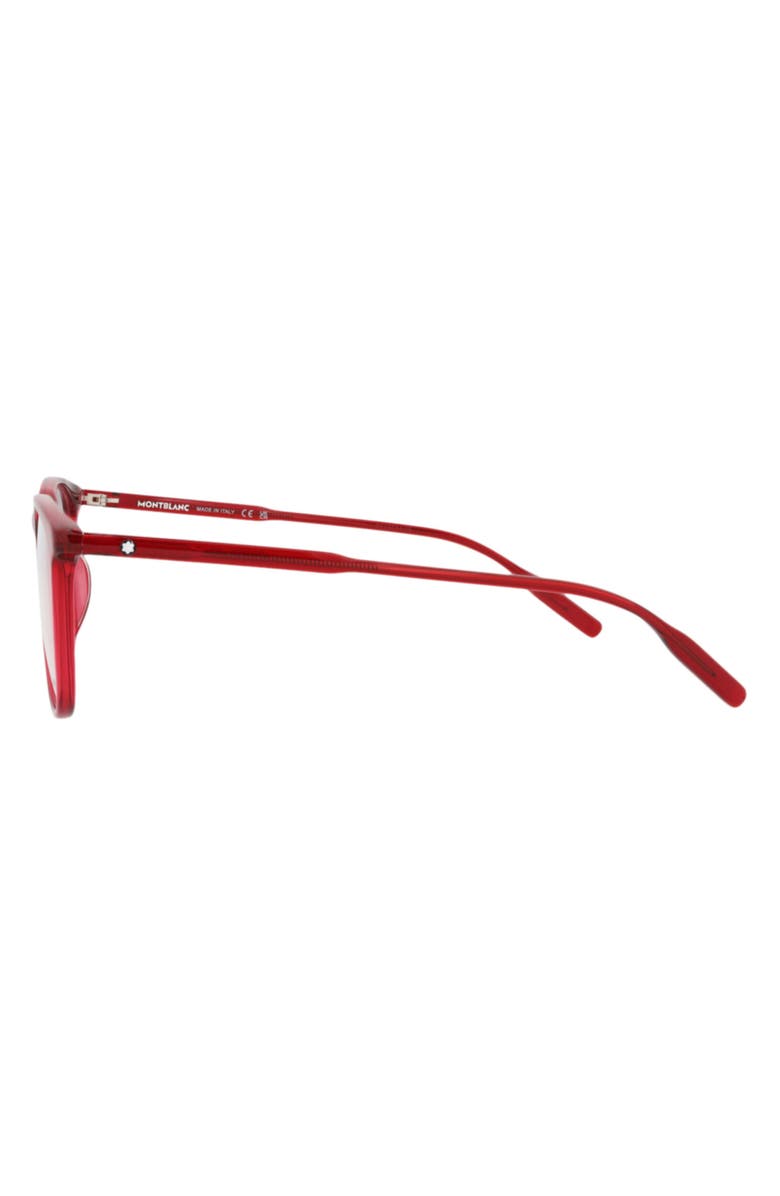 Montblanc 54mm Square Optical Glasses, Alternate, color, Burgundy Transparent