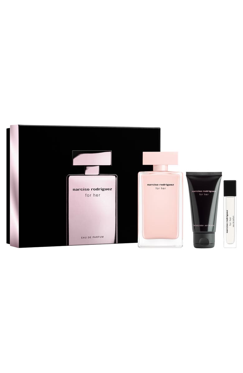 Narciso Rodriguez For Her Eau de Parfum 3-Piece Gift Set $183 Value, Main, color,
