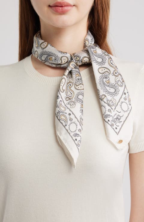 Paisley Square Satin Scarf