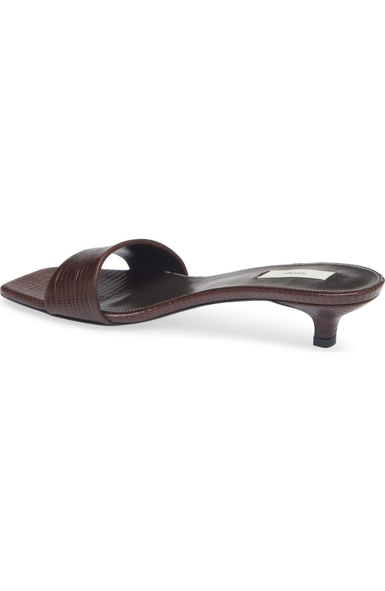 TOTEME Slim Kitten Heel Lizard Embossed Slide Sandal, Alternate, color, Brown