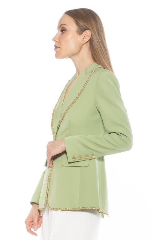 Alexia Admor Janet Chain Trim Blazer In Sage