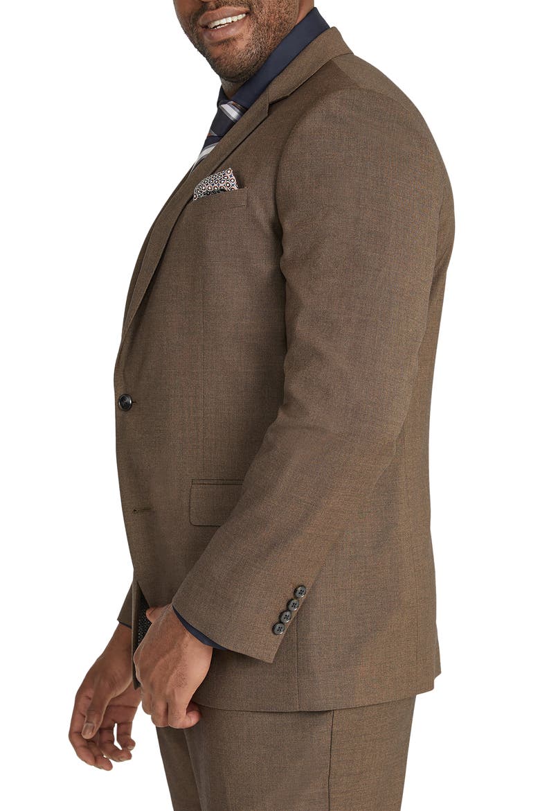 Austin Stretch Mélange Suit Jacket , Alternate, color, BROWN