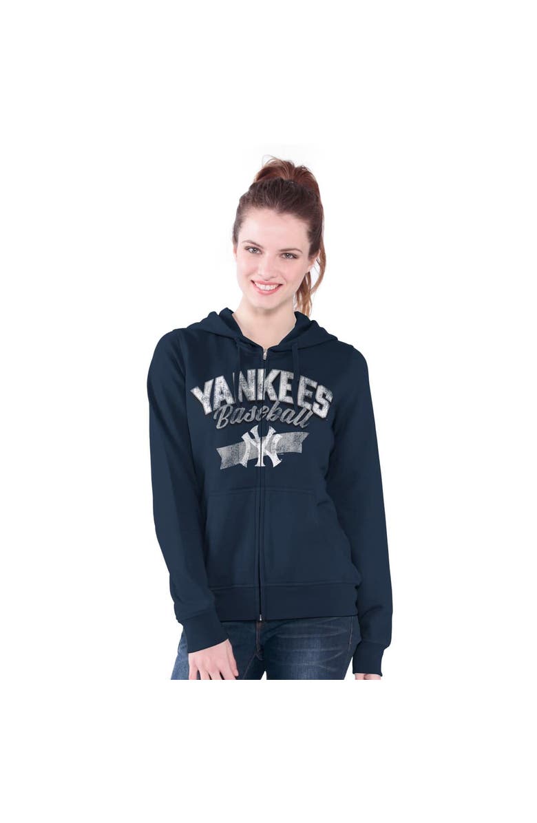 G-III 4HER BY CARL BANKS Women's G-III 4Her by Carl Banks  Navy New York Yankees Wild Cat Full-Zip Hoodie, Alternate, color, 