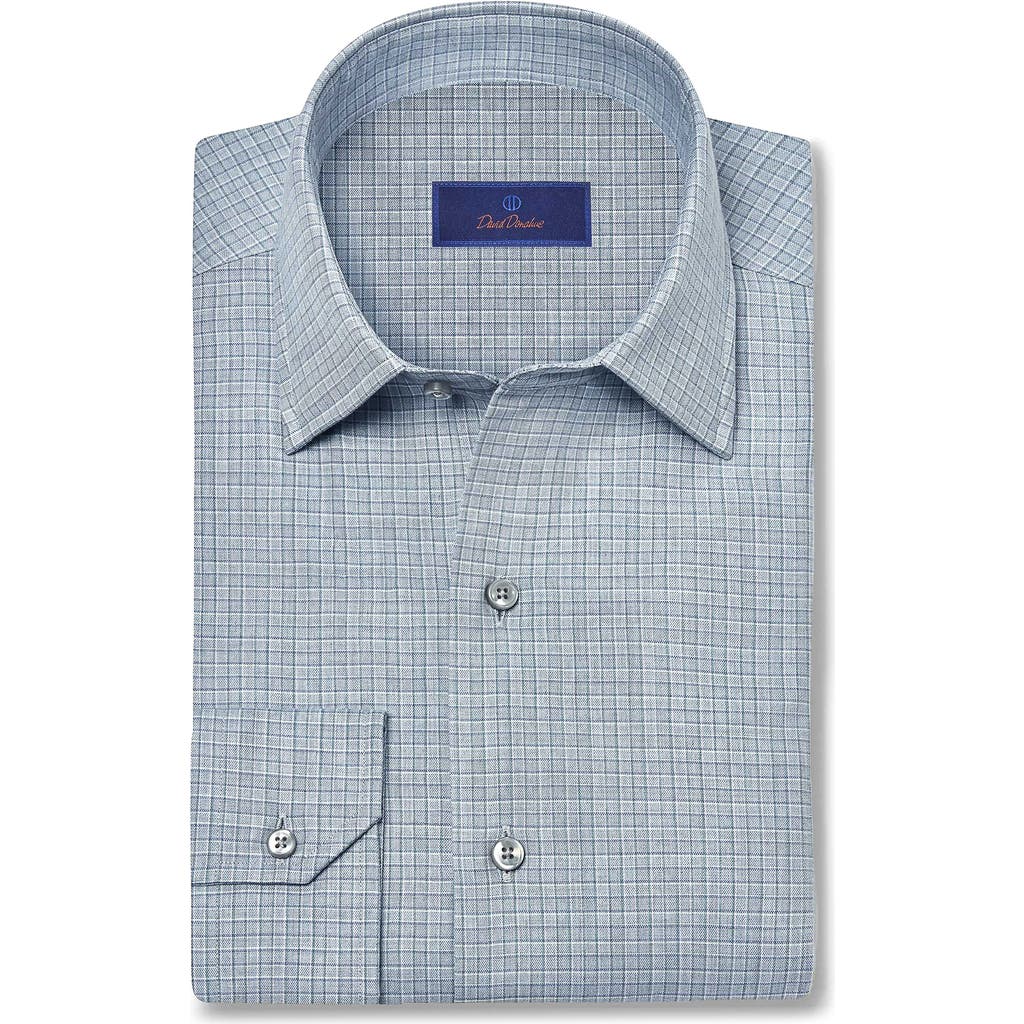 David Donahue Printed Sport Shirt In Blue