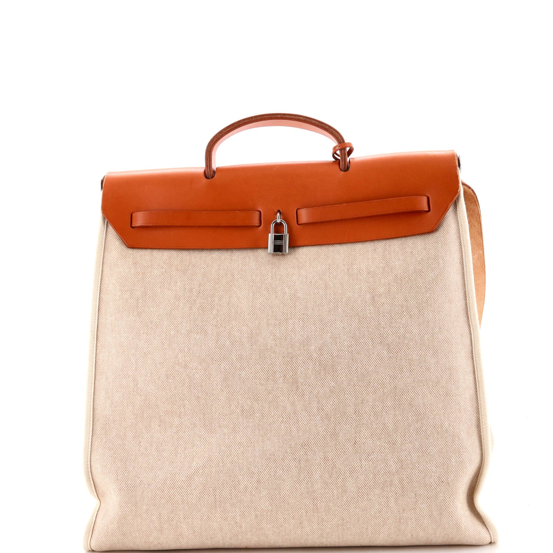 Herbag Toile and Leather MM, Alternate, color, Ecru