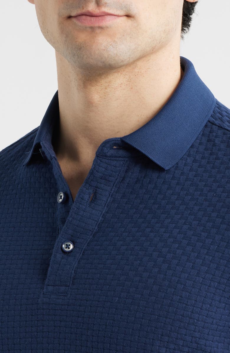 Johnston & Murphy Tilson Textured Performance Polo, Alternate, color, Navy