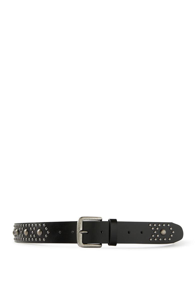 Cotton On Men's Circle Stud Belt, Main, color, Black Burnished Silver