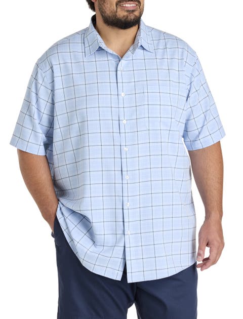 Big & Tall Microfiber Large Plaid Sport Shirt