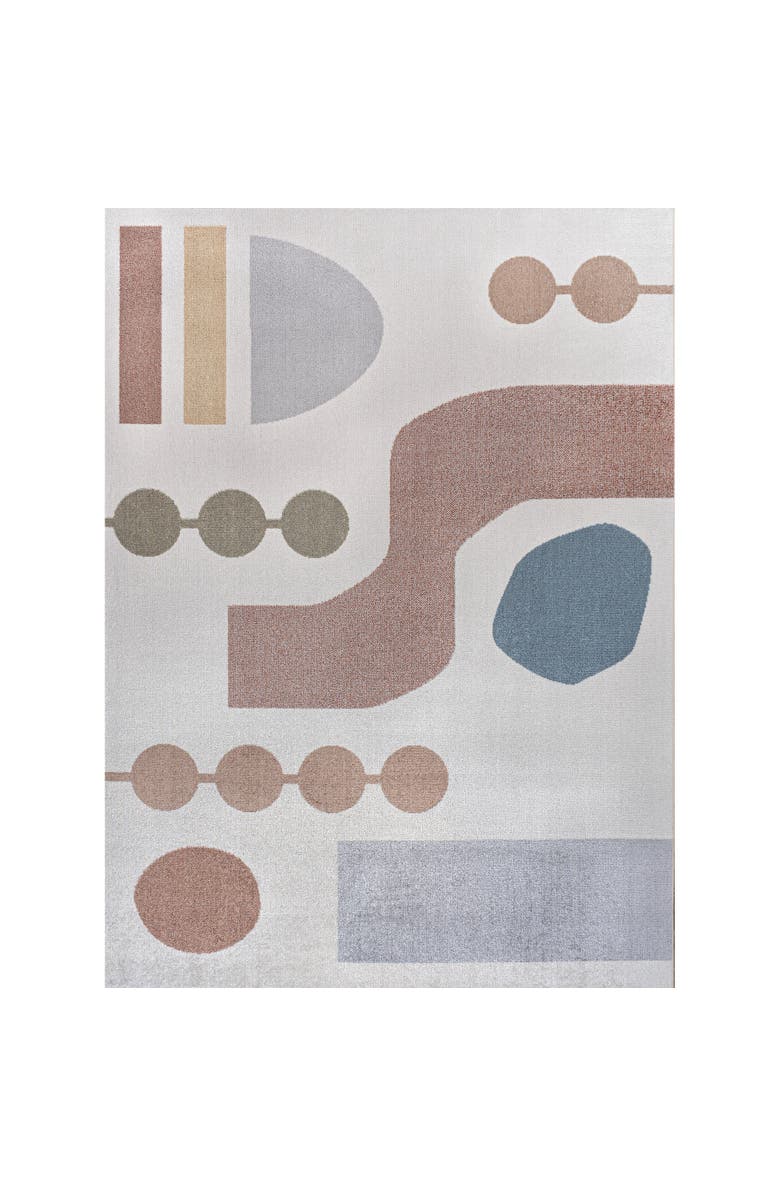 JONATHAN Y Riley Abstract Coastal Contemporary Machine-Washable Area Rug, Alternate, color, Cream/Multi