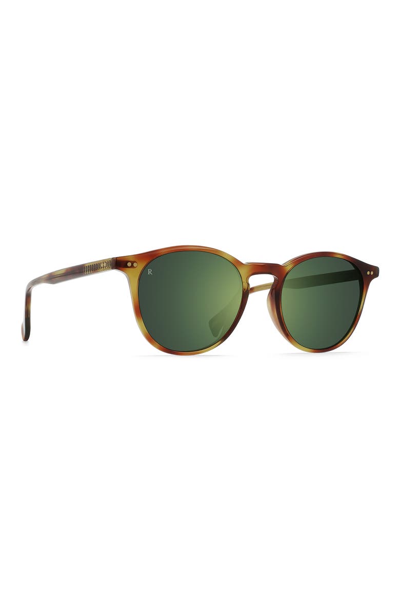 Basq 50mm Round Sunglasses, Alternate, color, MOAB TORTOISE/ GREEN