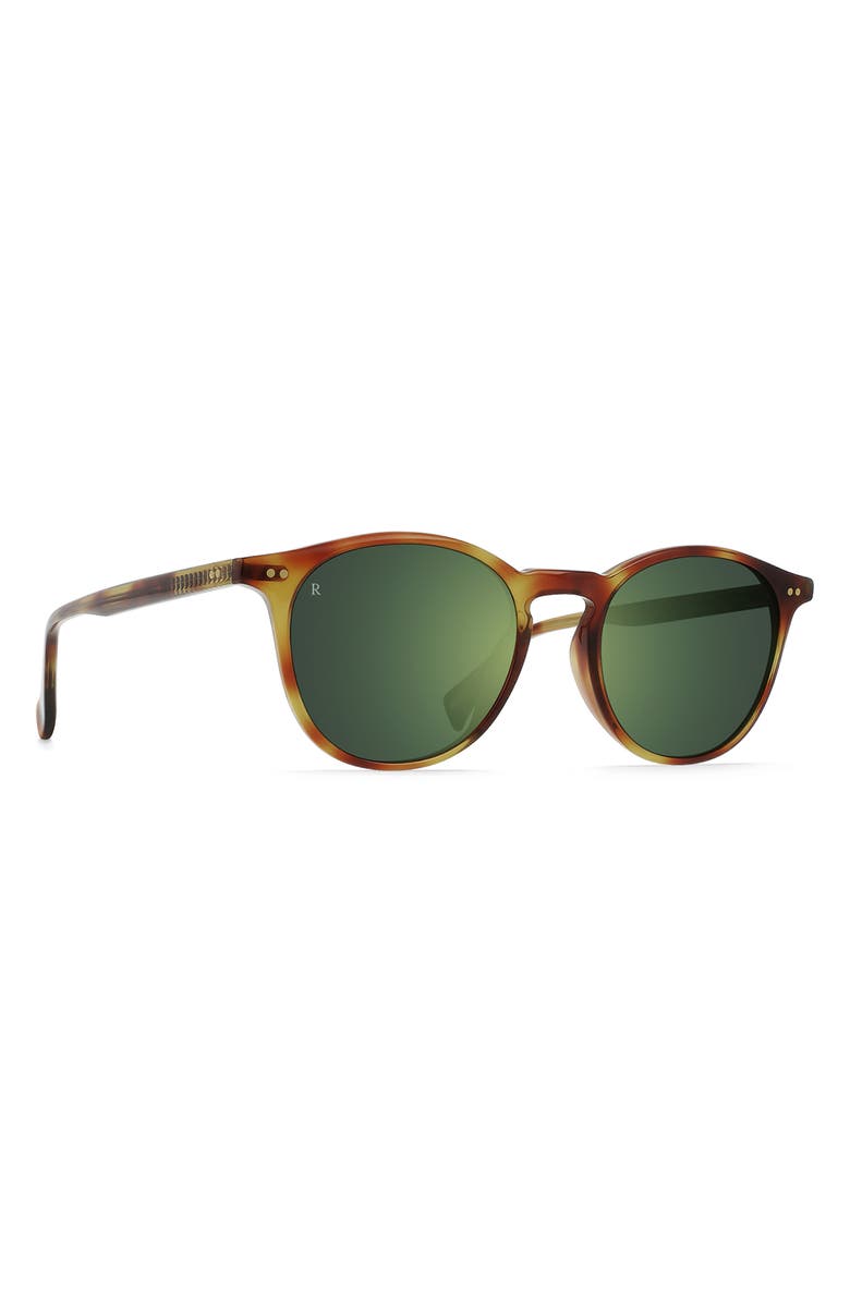 RAEN Basq 50mm Round Sunglasses, Alternate, color, Moab Tortoise/ Green