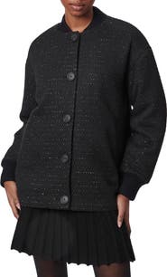 Bernardo Rib Trim Tweed Jacket