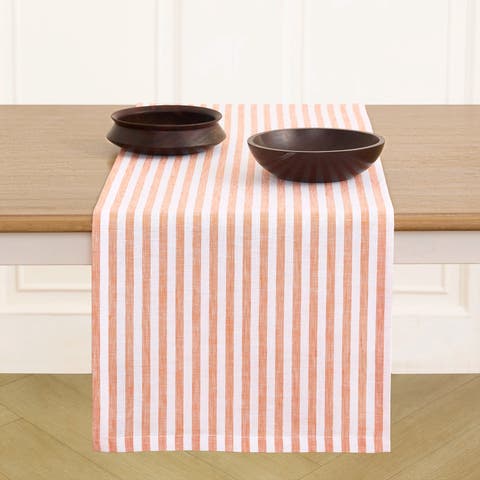 Linen Table Runner for Dining Table, Holiday and Everyday Table Decor - Amalfi Stripe