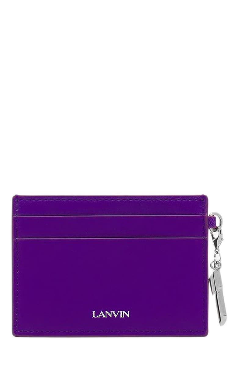 Lanvin Séquence Leather Cardholder, Main, color, 
