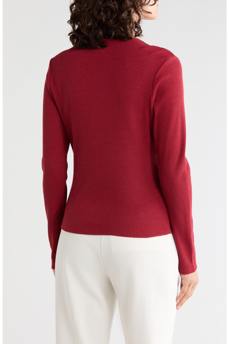 Ribbed Wrap Knit Top, Alternate, color, SANGRIA