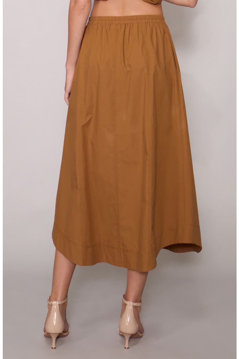 Round Hem Poplin Skirt, Alternate, color, CAMEL/ CAMEL STITCHING