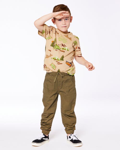 DEUX PAR DEUX DEUX PAR DEUX BOY'S STRETCH TWILL JOGGER PANT DARK OLIVE GREEN 