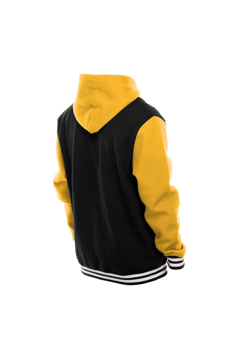 Men's New Era Black/Gold Pittsburgh Penguins Full-Snap Fleece Hoodie Jacket, Alternate, color, Black