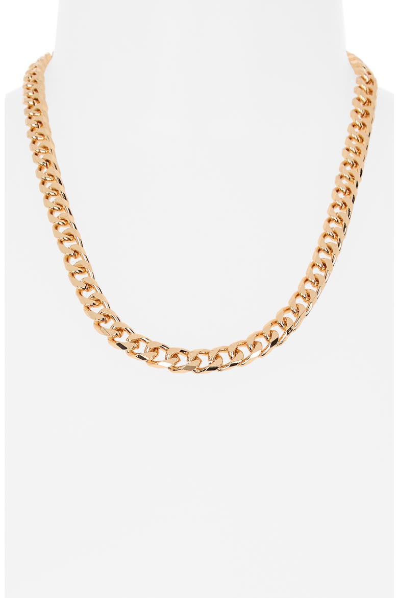 Curb Chain Necklace, Alternate, color, SHINY GOLD