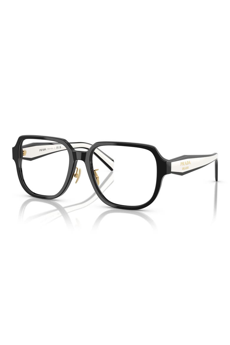 56mm Pillow Optical Glasses, Alternate, color, BLACK