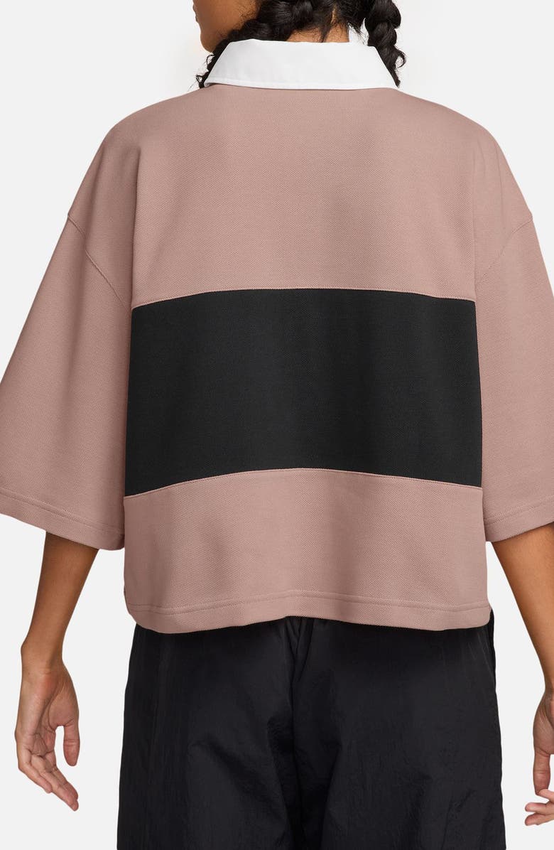 Nike Sportswear Oversize Polo, Alternate, color, Particle Pink/ Black