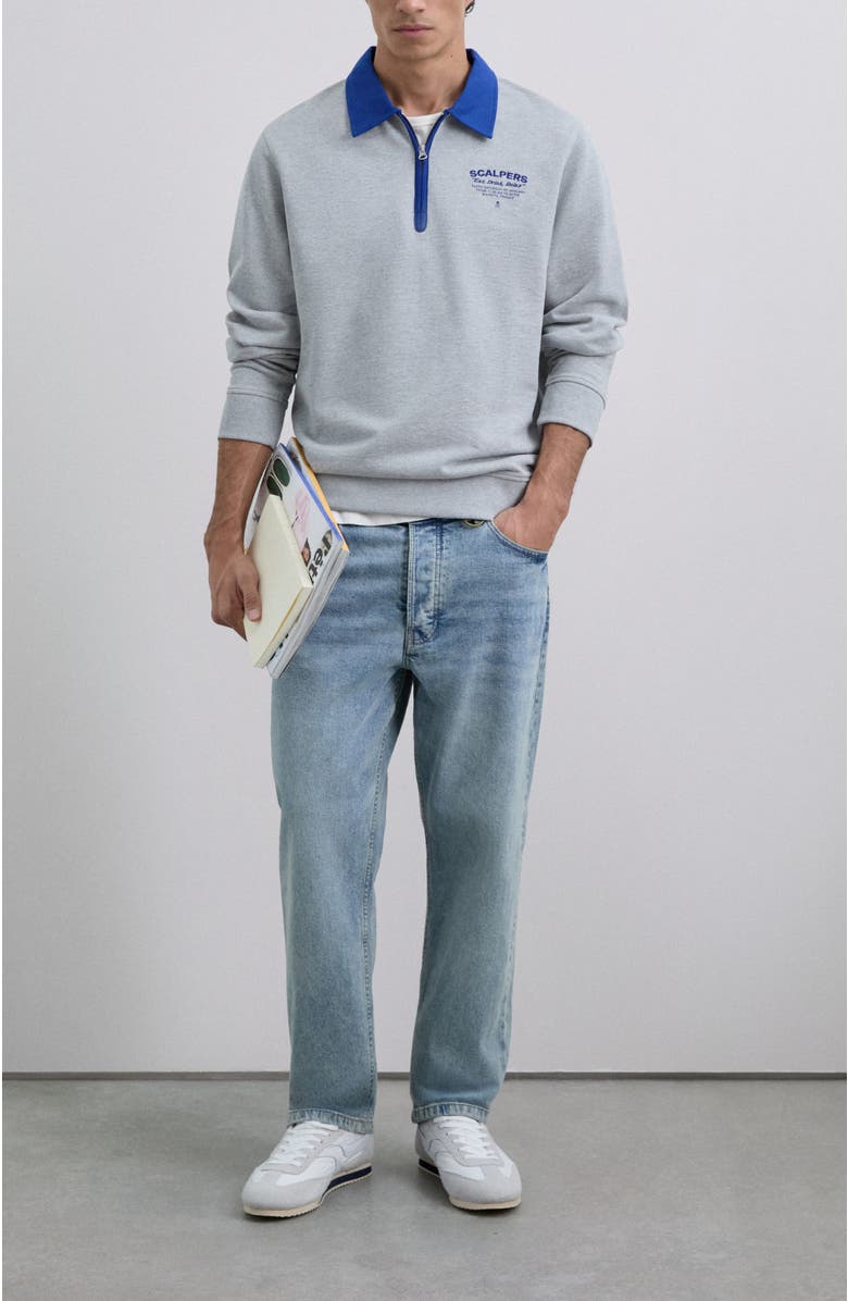 Scalpers Contrastpolo Sweater, Alternate, color, Greymelange