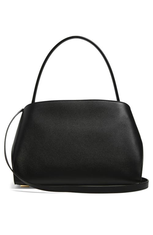 Ferragamo Structured Leather Shoulder Bag In Black