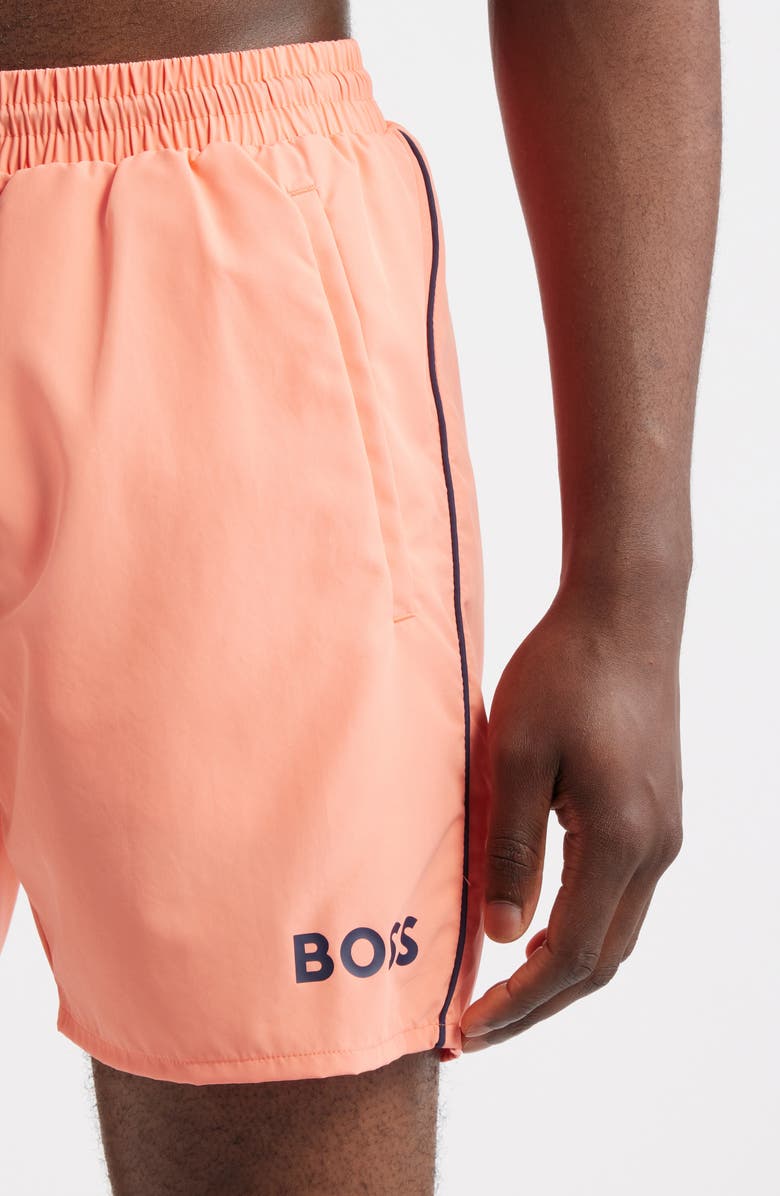 BOSS Starfish Volley Swim Trunks, Alternate, color, Bright Pink