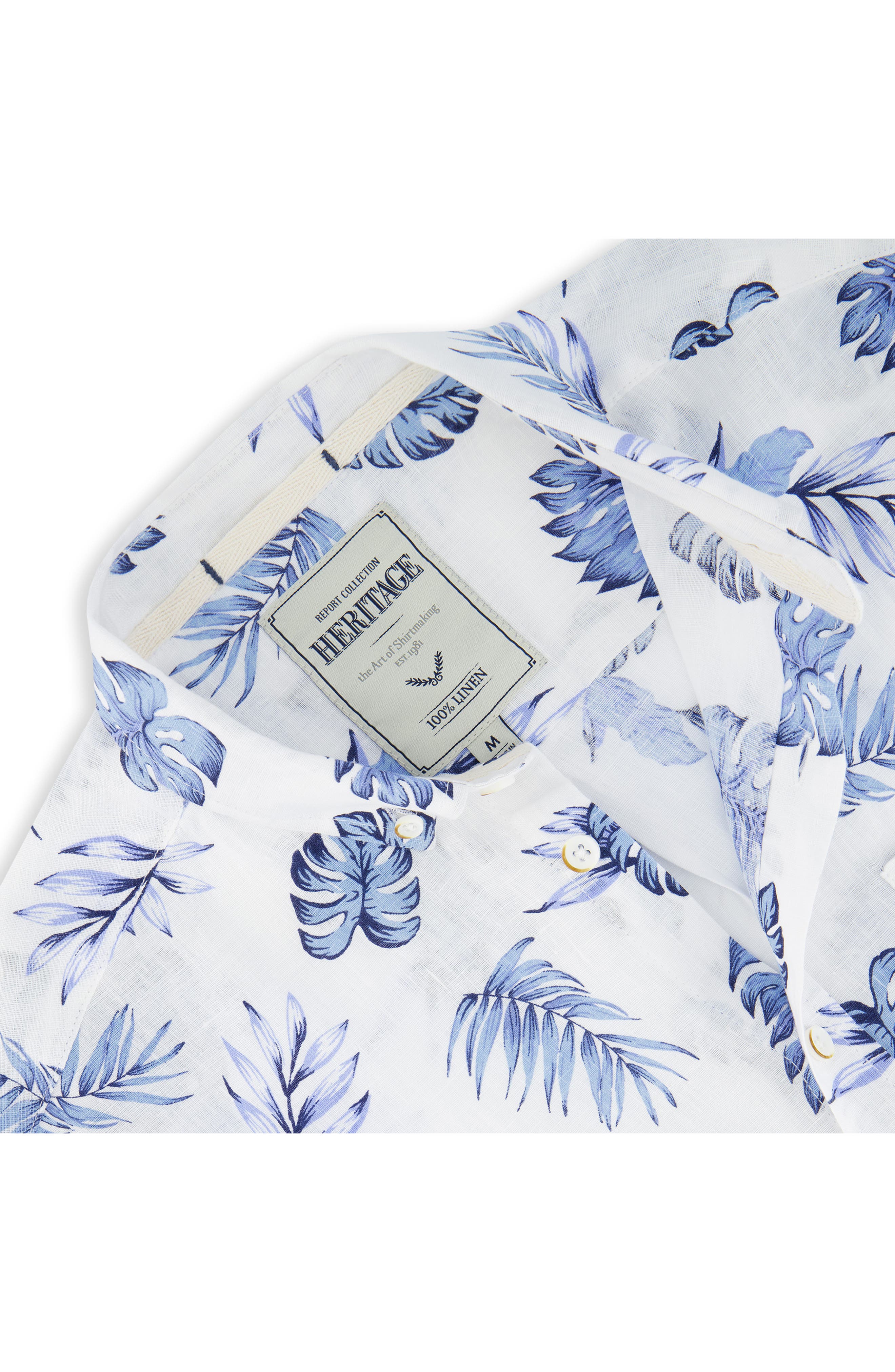 Report Collection Novelty Floral Linen Button-Down Shirt (Men ...