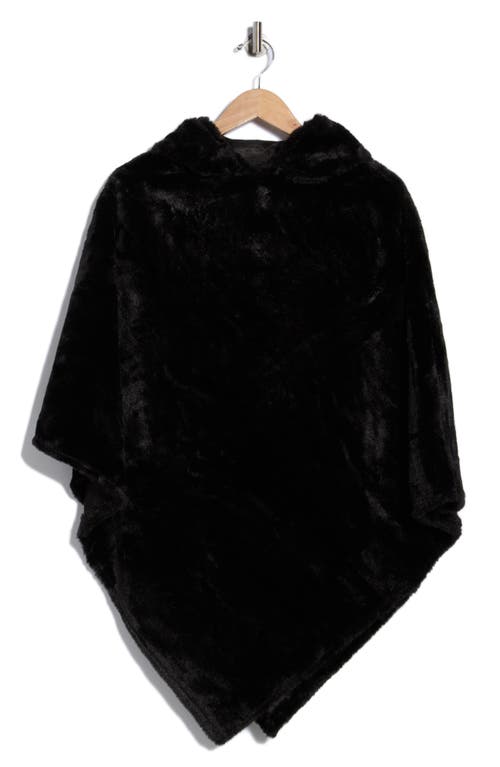 Nanette Lepore Hooded Faux Fur Ruana In Black