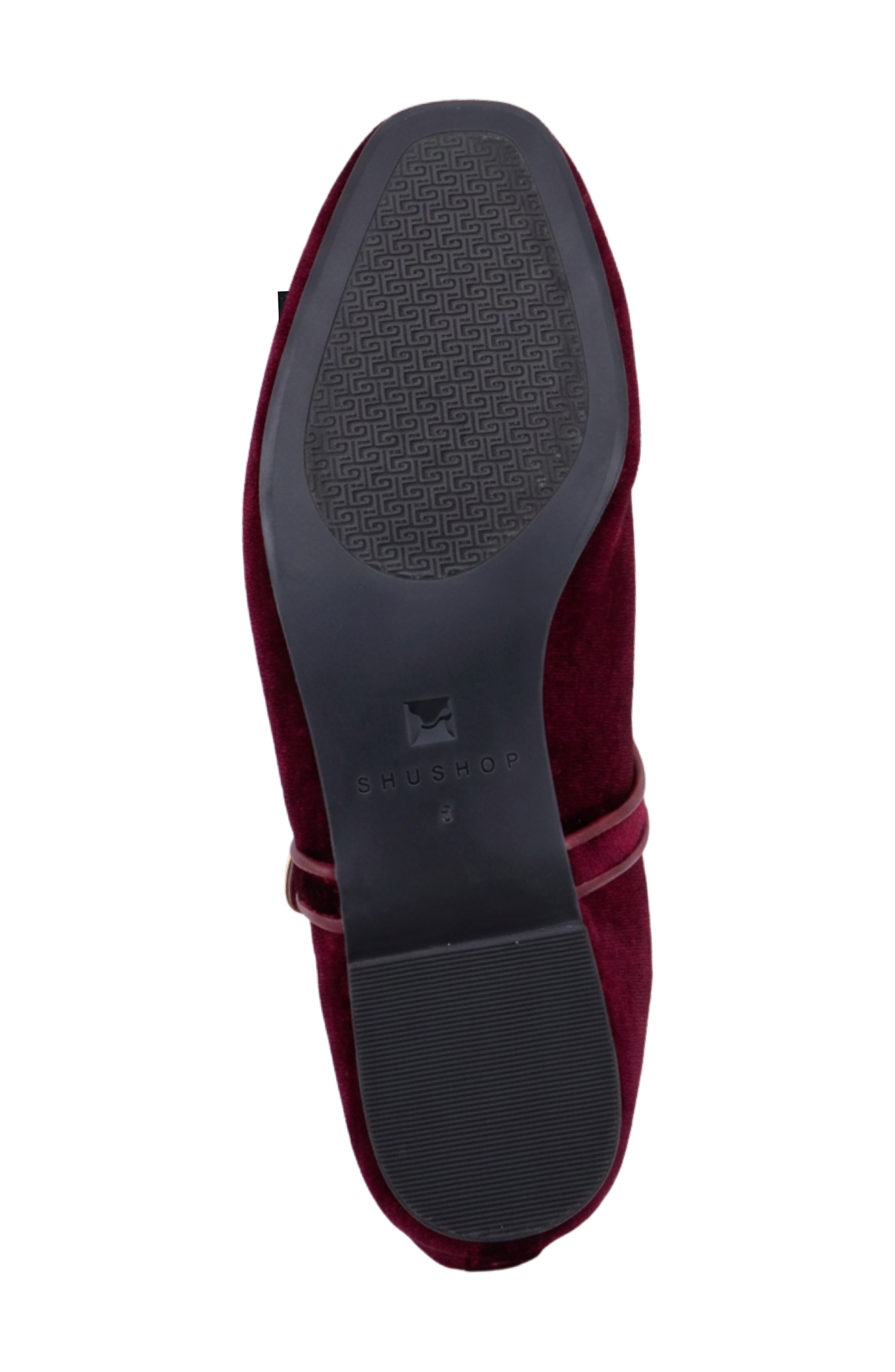 Annabelle Mary Jane Flat, Alternate, color, BORDEAUX VELVET