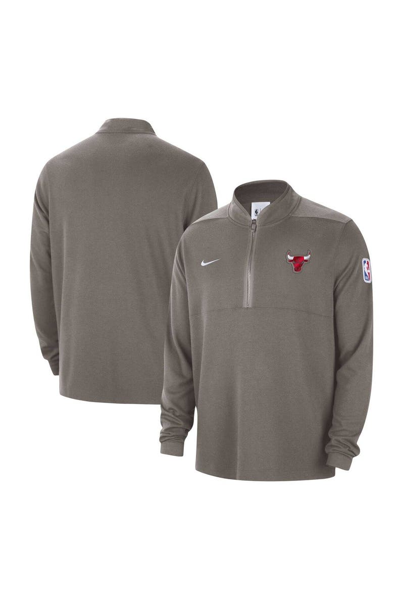 Nike Men's Nike Olive Chicago Bulls Authentic Performance Half-Zip Jacket, Main, color, Olive