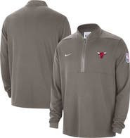 Nike Men's Nike Olive Chicago Bulls Authentic Performance Half-Zip Jacket