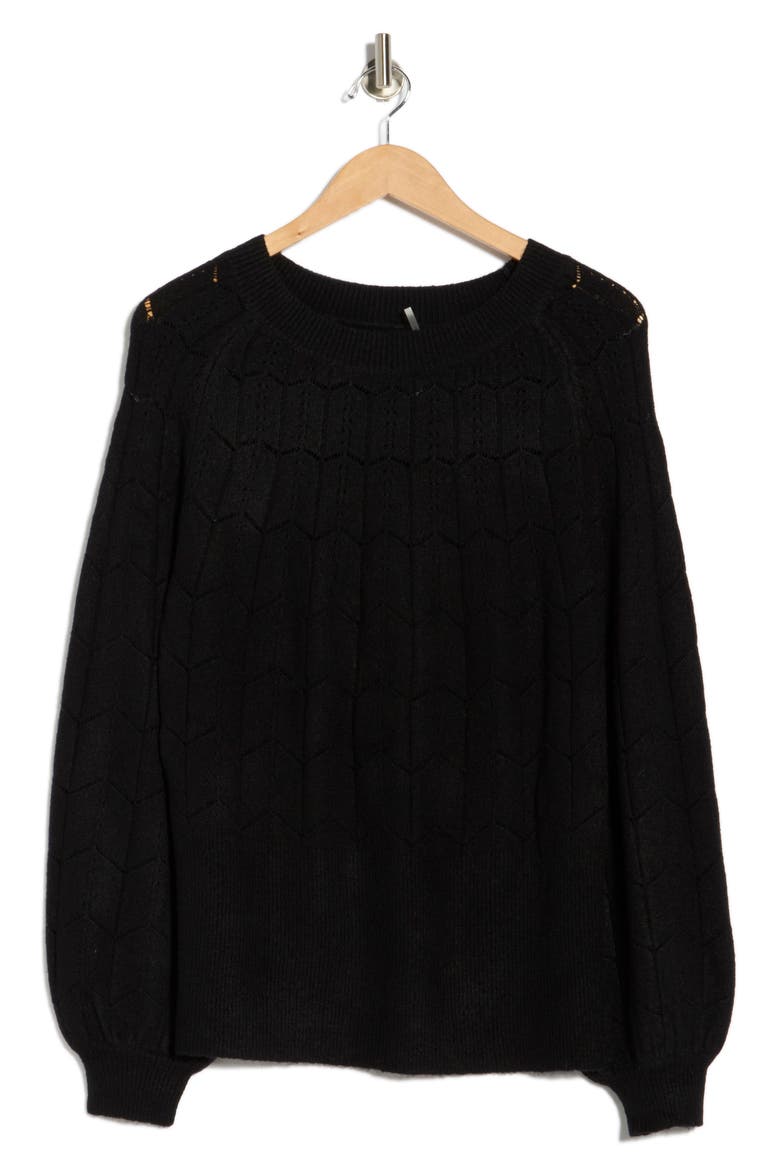 Knit Sweater, Alternate, color, BLACK