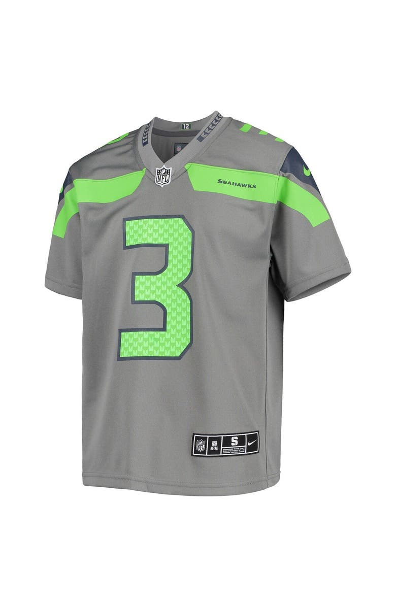 Nike Youth Nike Russell Wilson Gray Seattle Seahawks Inverted Team Game Jersey, Alternate, color,