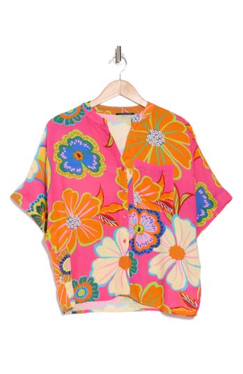 Shop T Tahari Split Neck Shirt