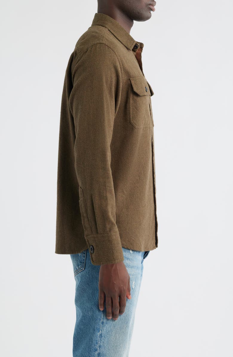 Pendleton Burnside Solid Flannel Button-Up Shirt, Alternate, color, Forest Green Heather