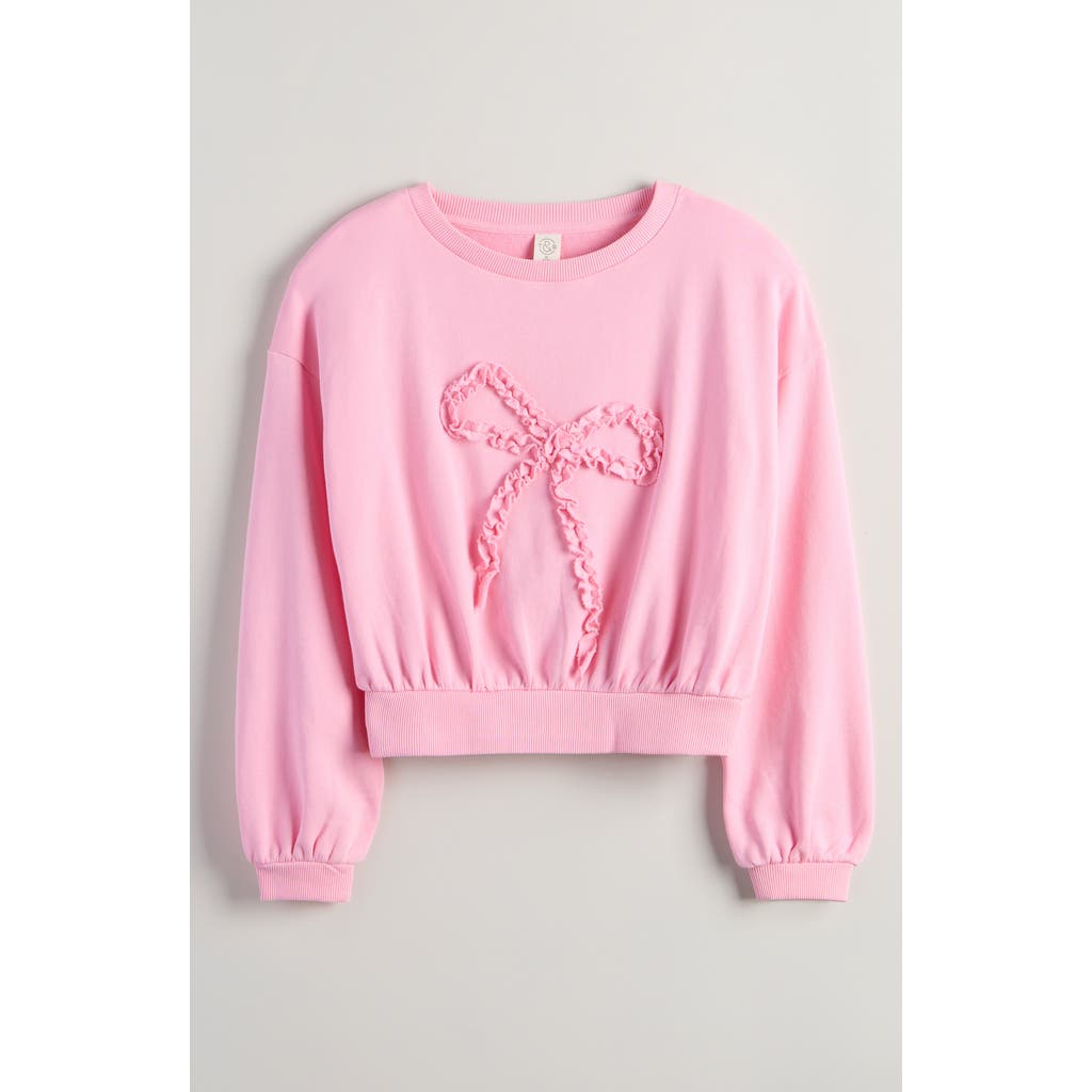 Treasure & Bond Kids' Appliqué Bow Sweatshirt In Pink