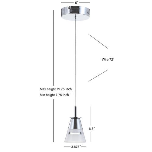 Jonathan Y Alain 1-light Adjustable Metal Integrated Led Pendant In Neutral