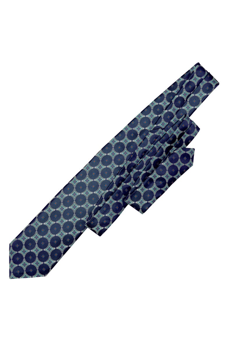 Zuccari - Extra Long Silk Jacquard Tie for Men, Alternate, color, Sea Blue