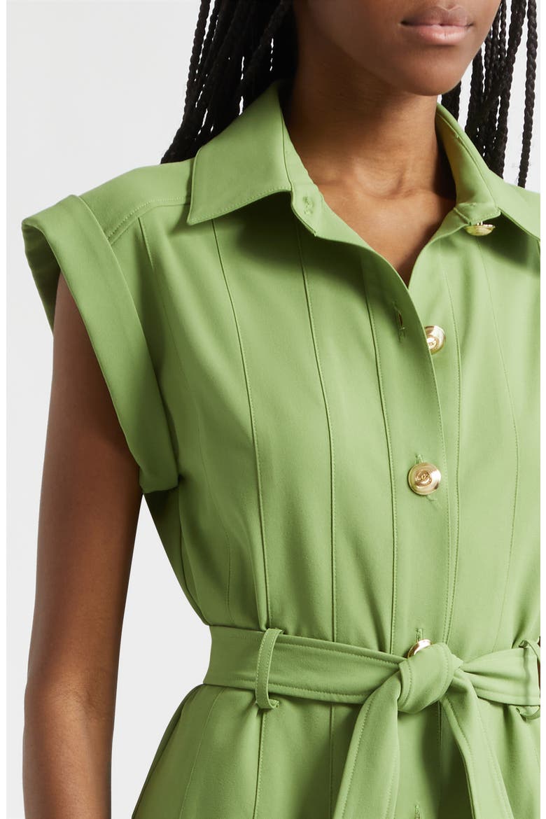 Milo Stretch Button Front Minidress, Alternate, color, KALE