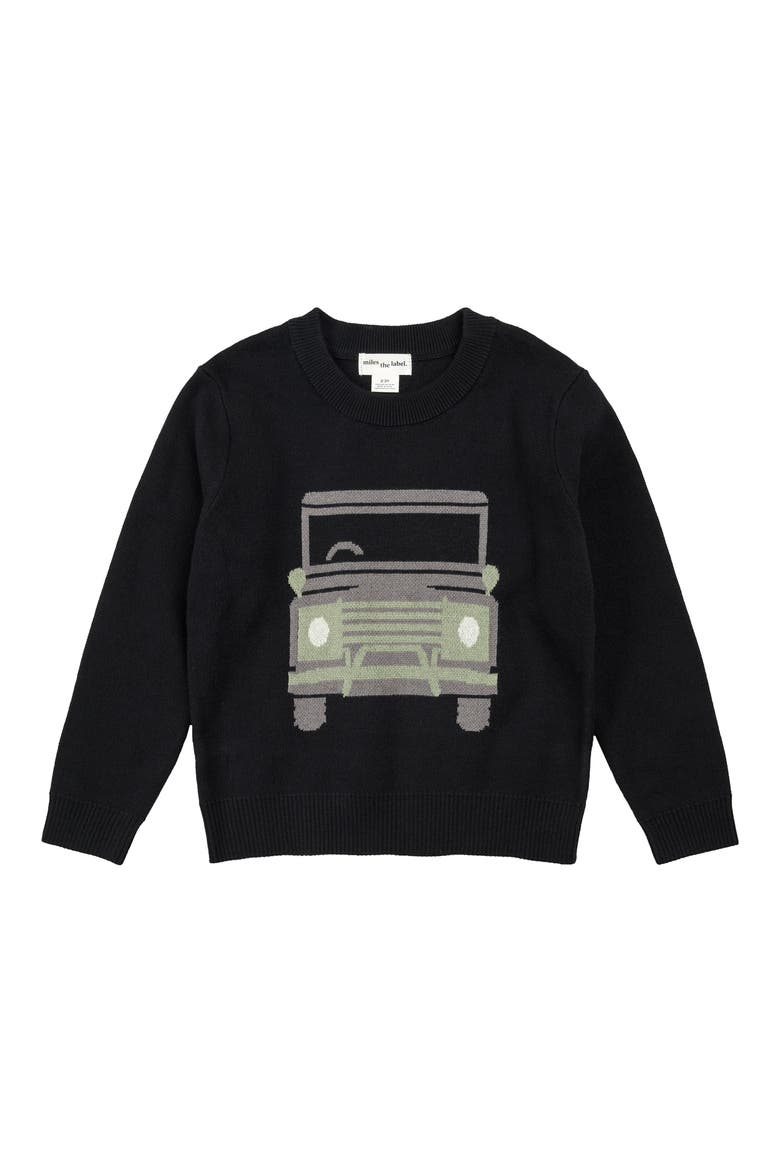 Kids' Off-Roader Organic Cotton Graphic Sweater, Main, color, BLACK