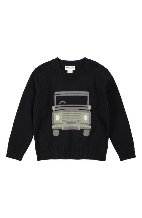 Miles The Label Kids' Off-roader Organic Cotton Graphic Sweater In Black